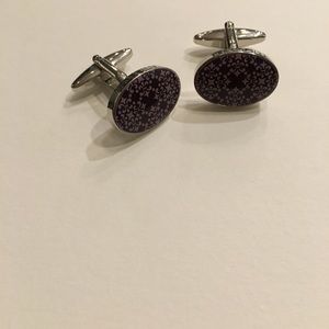 Ted Baker silver and purple cuff links
